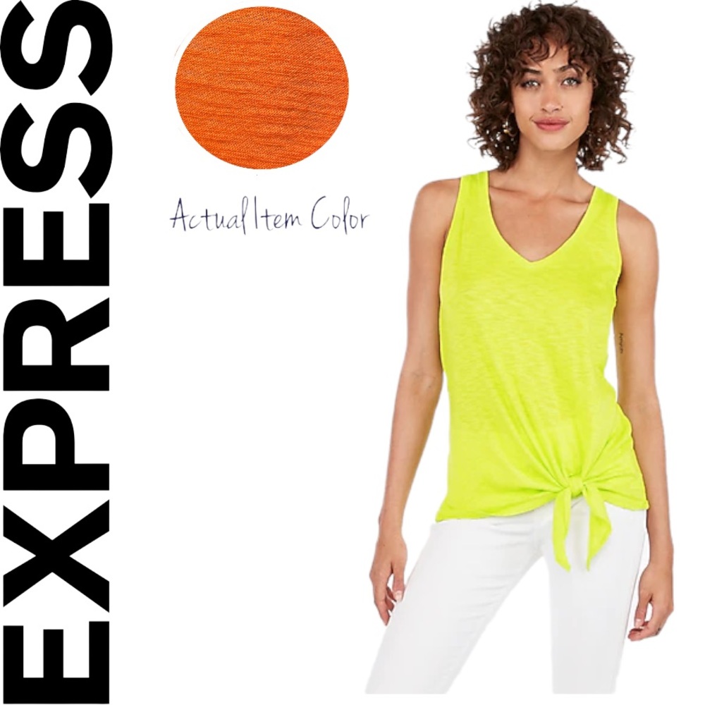 Pre-owned Express One Eleven Orange Casual Slub Top